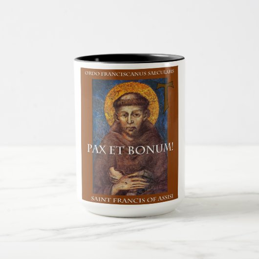 Tasse de café franciscaine de Pax et de Bonum (Centre)