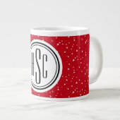 Tasse de café géante Monogram 600ml rouge et blanc (Devant droit)