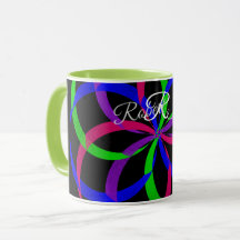 Tasse de café géométrique en forme de 8 multicolor