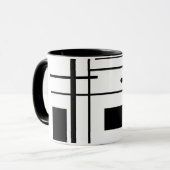 Tasse de café géométrique noire et blanche de (Devant gauche)