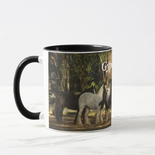 Tasse de café gitane de juments de Vanner d'or (Gauche)