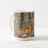 Tasse de café gnome confortable hérisson enchanté (Devant gauche)