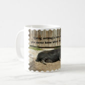 Tasse de café gonflée par pot drôle de porc (Devant gauche)