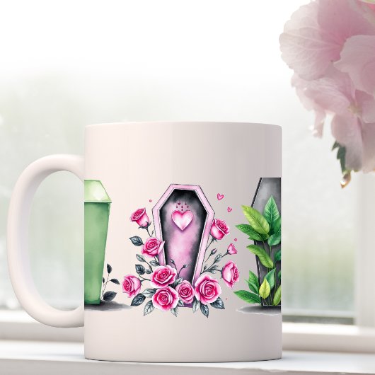 Tasse de café goth rose boug whimsigoth