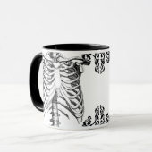 Tasse de café gothique squelettique de cage (Devant gauche)