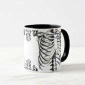 Tasse de café gothique squelettique de cage (Devant droit)