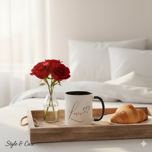Tasse de café graphique d'amour unique charmante