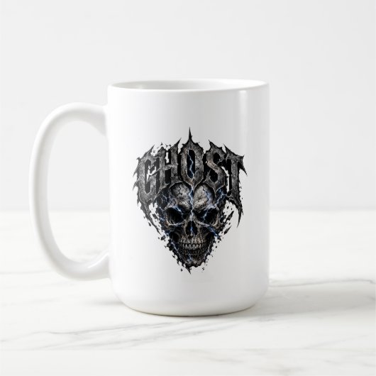Tasse de café graphique gothique Crâne Fantôme (Gauche)