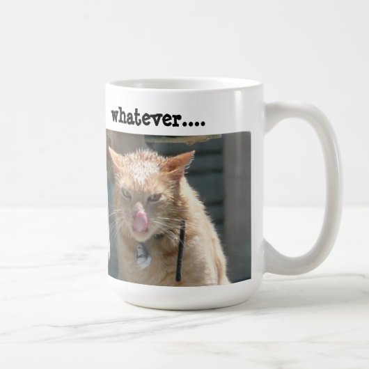 Tasse de café grincheuse de chat, quoi que…. (Droite)