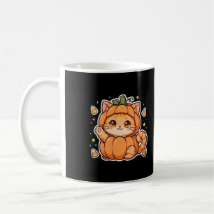 Tasse de café Halloween avec un chat en costume de