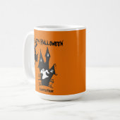 Tasse de café Halloween Maison Hantée Épouvantable (Devant gauche)