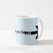 Tasse de café heureuse de citation (Devant droit)