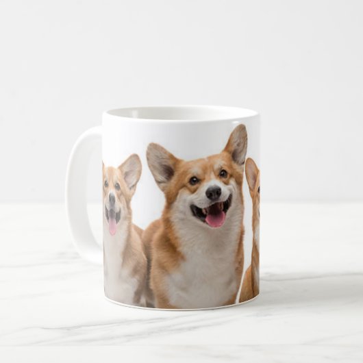Tasse de café heureuse de corgi (Devant gauche)