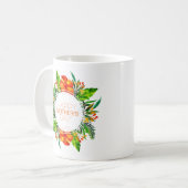 Tasse de café heureuse florale tropicale du jour (Devant gauche)