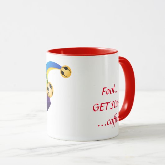 Tasse de café heureuse idiote (Devant droit)