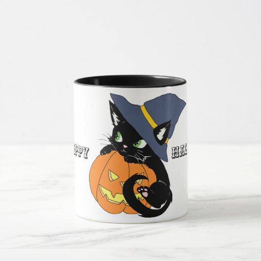 Tasse de café heureuse mignonne de chaton de (Centre)
