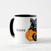 Tasse de café heureuse mignonne de chaton de (Devant gauche)