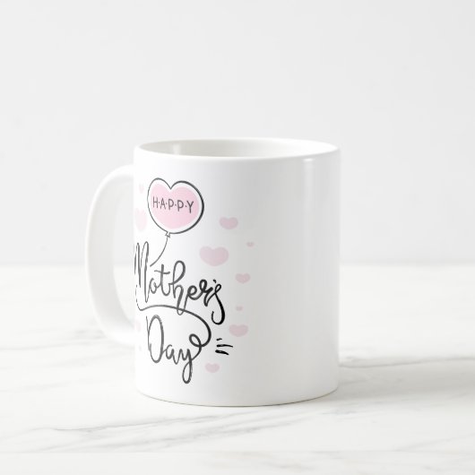 Tasse de café heureuse mignonne de la calligraphie (Devant gauche)