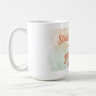 Tasse de café inspirante au cœur reconnaissant