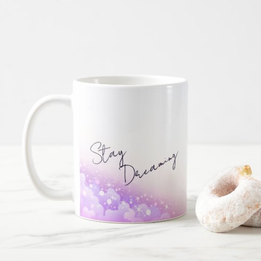 Tasse de café inspirante "Rêvez toujours" (Avec donut)