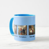 Tasse de café joyeuse de *Mysteries de chapelet (Devant gauche)