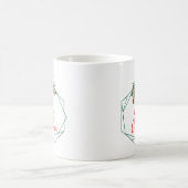 Tasse de café Joyeux Noël à fleurs blanches et ver (Centre)