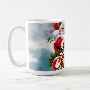 Tasse de café Joyeux Noël avec Santa et bonhomme d