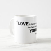 Tasse de café - le 'amour est comme le démarreur (Devant gauche)