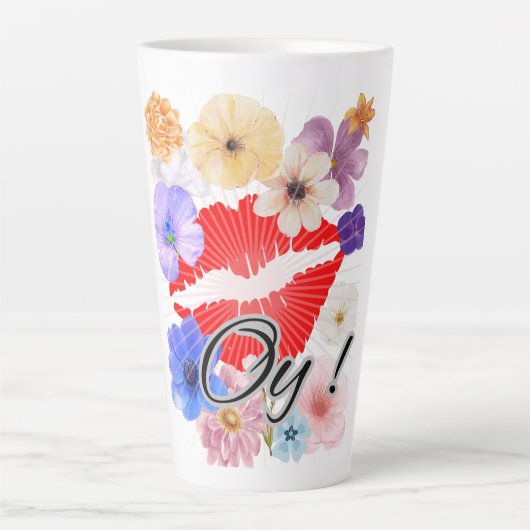 tasse de café : lèvres et fleurs (Devant)