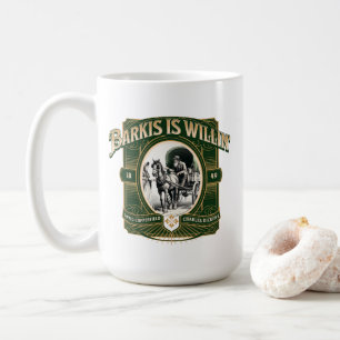Tasse de café littéraire en or vert 'Barkis est pr