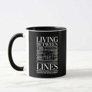 Tasse de café littéraire 'Vivre entre les lignes'