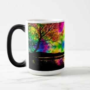 Tasse de café Magie de la forêt psychédélique
