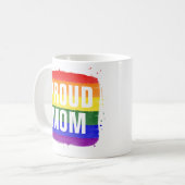Tasse de café Maman fière du drapeau LGBTQ (Devant gauche)
