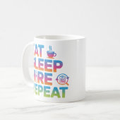 Tasse de café « Manger Dormir Embaucher Répéter » (Devant gauche)