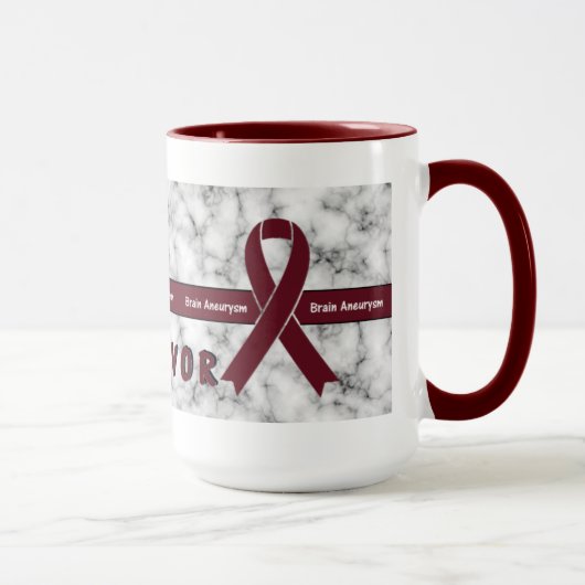 Tasse de café marbrée par survivant d'anévrisme (Droite)
