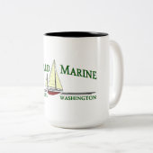 Tasse de café marine verte (Devant droit)
