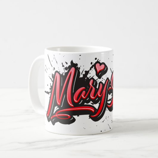 Tasse de café Mary-Jane red Heart Graffiti (Devant gauche)