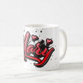 Tasse de café Mary red Heart Graffiti (Devant droit)