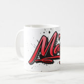 Tasse de café Mary red Heart Graffiti (Devant gauche)