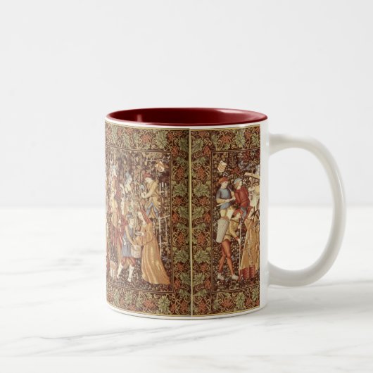 Tasse de café médiévale de tapisserie (Droit)
