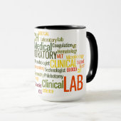 TASSE DE CAFÉ MÉLANGÉE DE MOTS DE LABORATOIRE (Devant droit)
