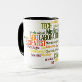 TASSE DE CAFÉ MÉLANGÉE DE MOTS DE LABORATOIRE (Devant gauche)