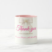 Tasse de café Merci Ruban de Princesse Rose Blush (Centre)