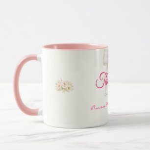 Tasse de café Merci Ruban de Princesse Rose Blush