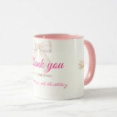 Tasse de café Merci Ruban de Princesse Rose Blush (Devant droit)