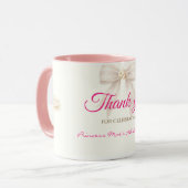 Tasse de café Merci Ruban de Princesse Rose Blush (Devant gauche)