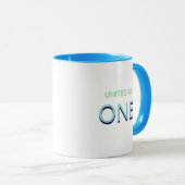 Tasse de café Message d'unité Unis comme un seul (Devant droit)