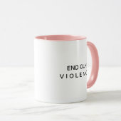 Tasse de café Message Fin de la violence armée (Devant droit)