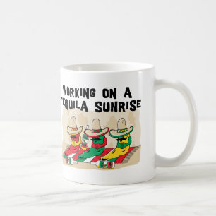 Tasse de café mexicaine drôle de lever de soleil
