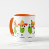 Tasse de café mexicaine mignonne d'haricots (Devant gauche)